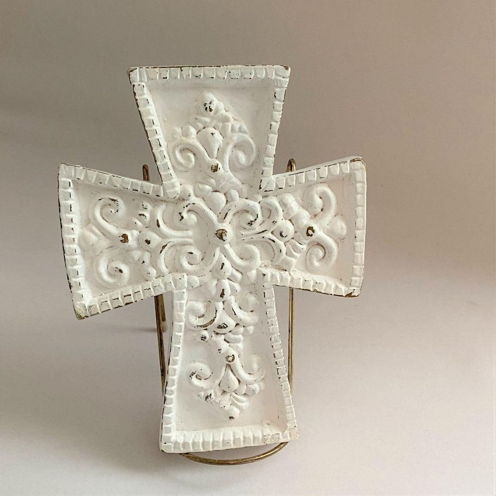 Home Décor Recycled Cross 6x8 inches Repainted